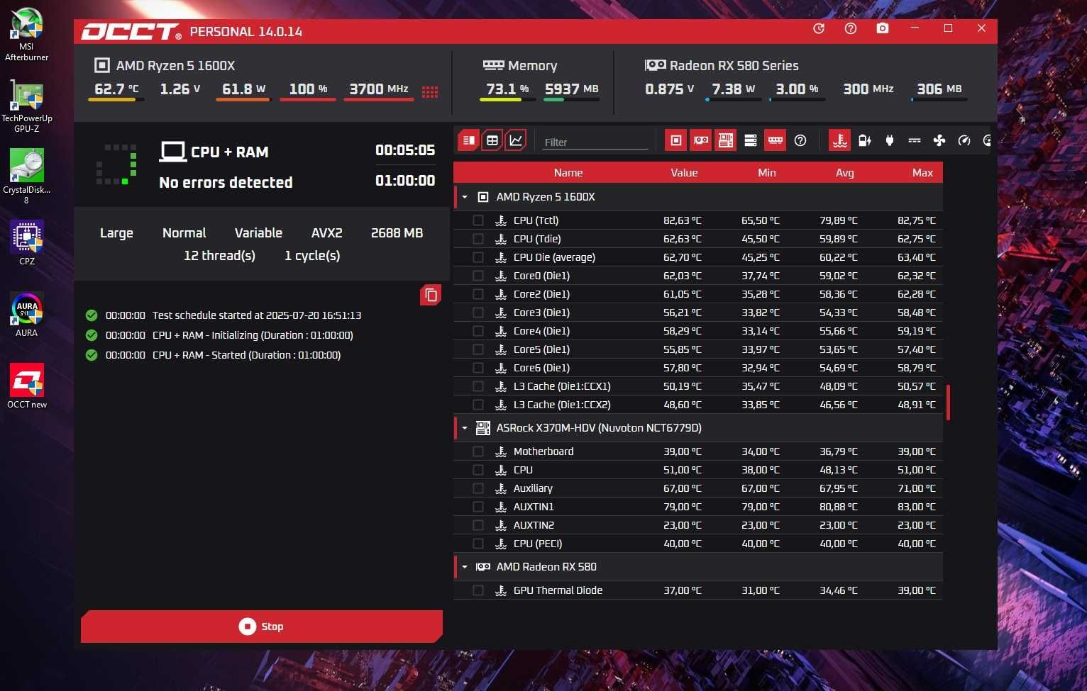Ryzen 5 1600X+ X370+ 16Gb DDR4 ігровий комплект s-AM4