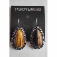 Серьги Тигровый глаз Fashion Earrings 32х22 мм