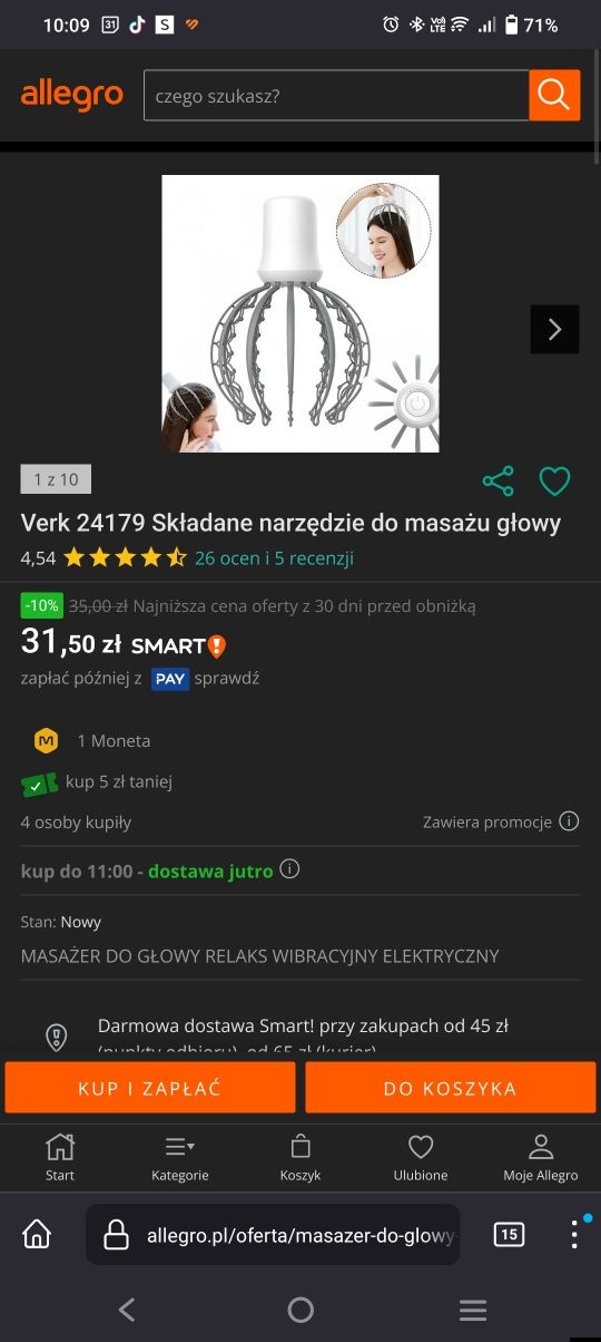 Masażer do skóry głowy elektryczny