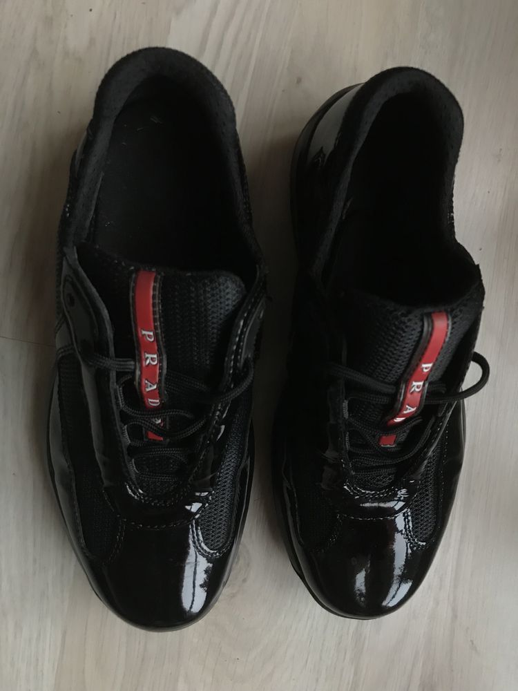 Кросівки 36.5р23см Prada Americas Cup Patent Black originaj Прада