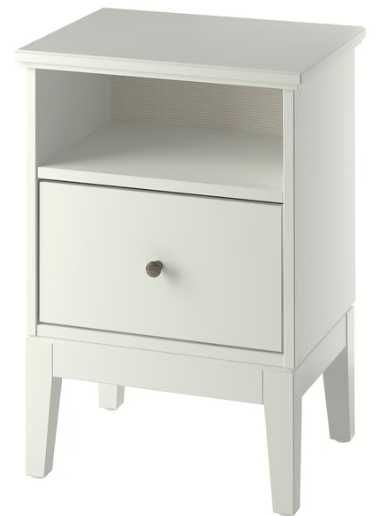 IDANÄS Stolik nocny, biały, 47x40 cm