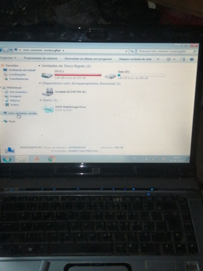 Portatil HP windows 7 home premium e carregador