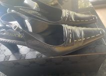 Buty czółenka letnie czarne skórzane r 37