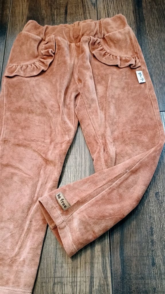 Spodenki welur welurowe 98 104 braz falbanki befree