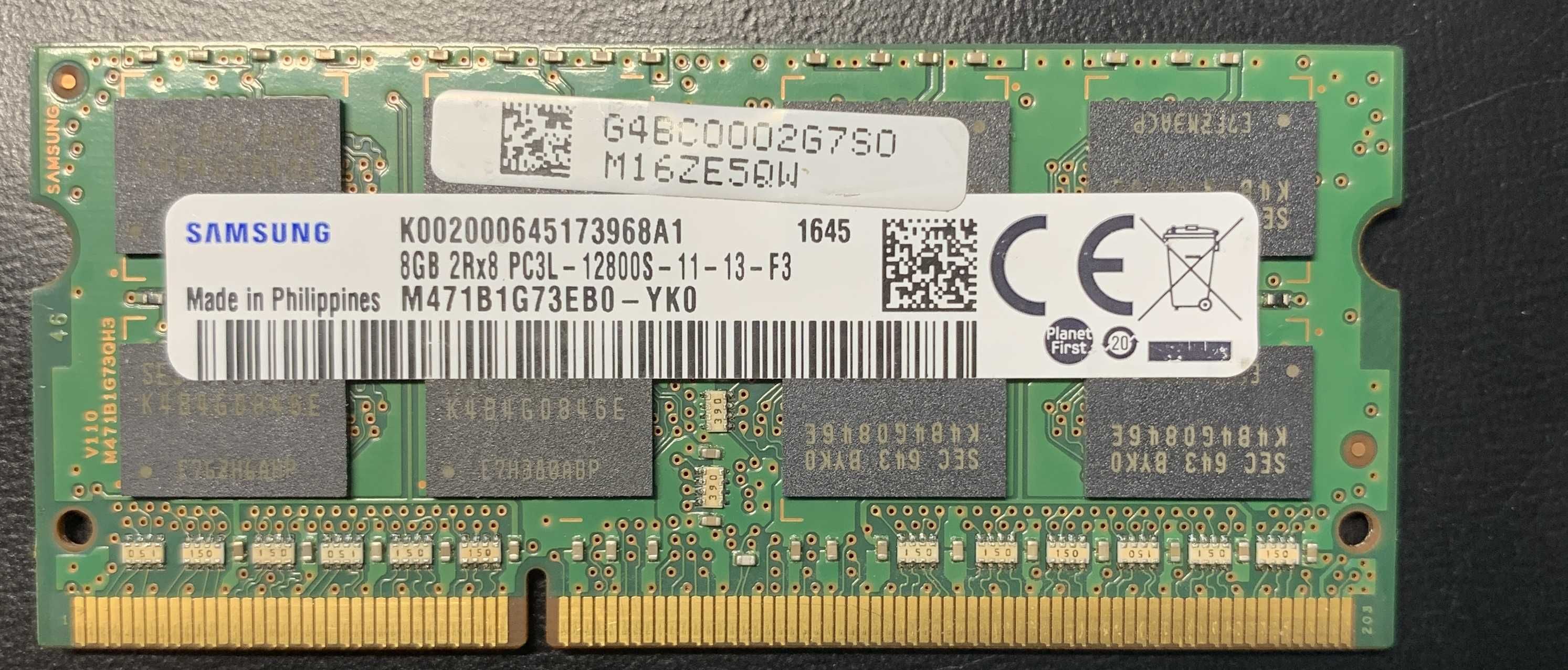 Оперативна пам'ять Samsung 8GB DDR3L 1600 MHz (M471B1G73QH0-YK0)