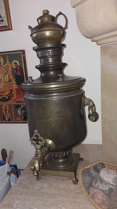 Samowar Rosyjski Tuła z pieczęciami mosiężny antyk