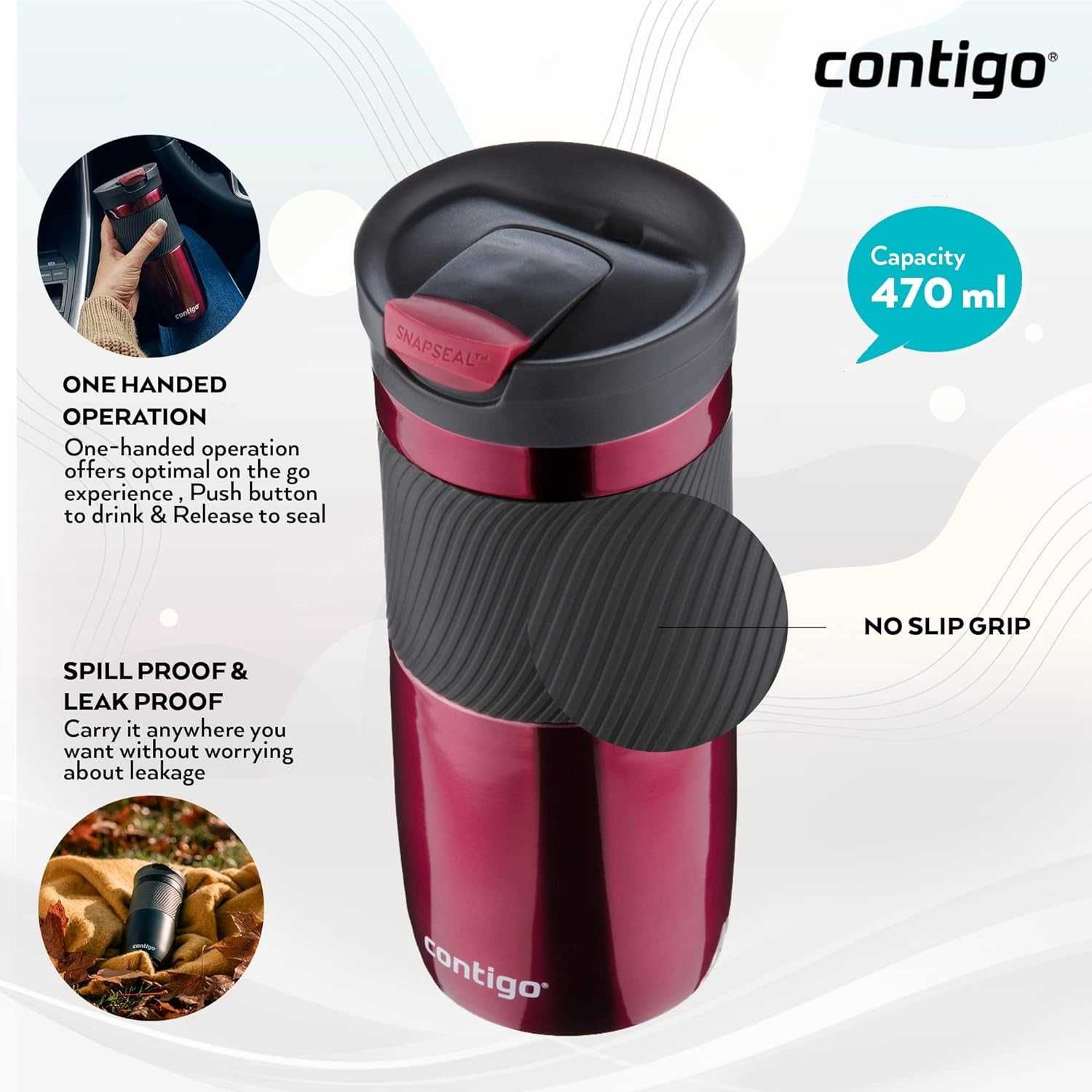 Contigo Byron Snapseal kubek termiczny 470 ml RÓŻNE KOLORY