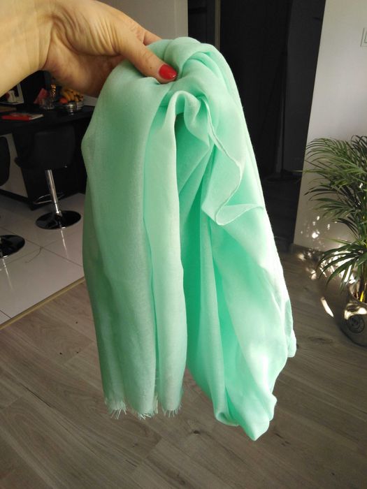 Szal zielony morski Reserved szalik, apaszka lekki