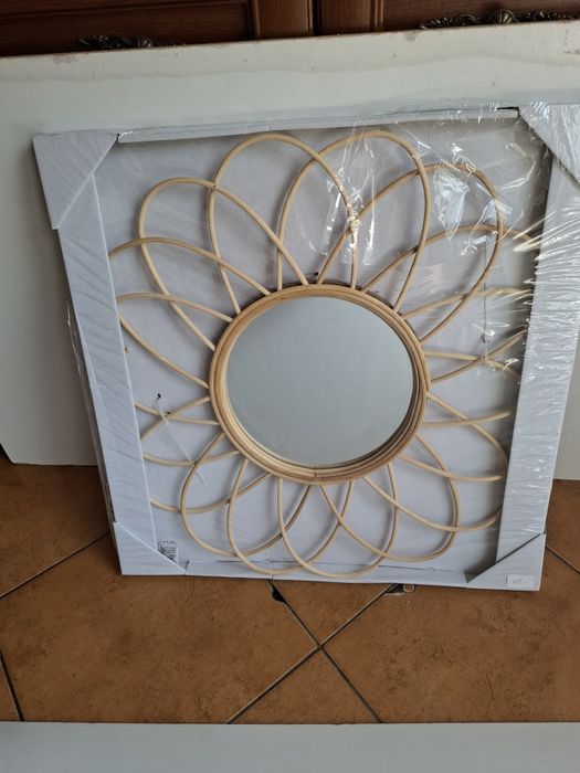 Lustro rattanowe - kwiat ø 56cm