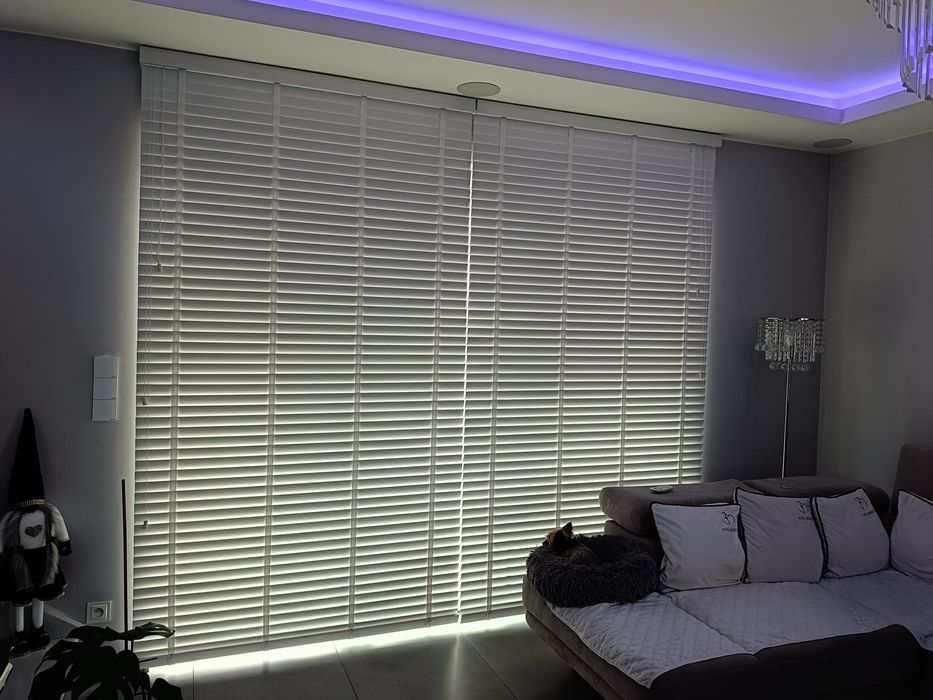 Żaluzje bambusowe biale 143x250cm (komplet -2szt)