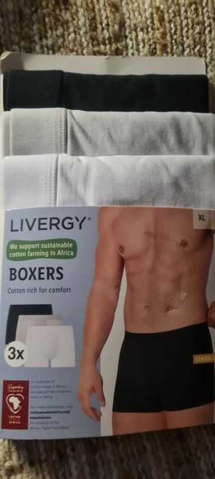 Bokserki męskie XL Livergy nowe 3 szt w opakowaniu