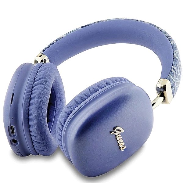 Słuchawki nauszne Bluetooth Guess GCube Metallic Script Logo - fioleto