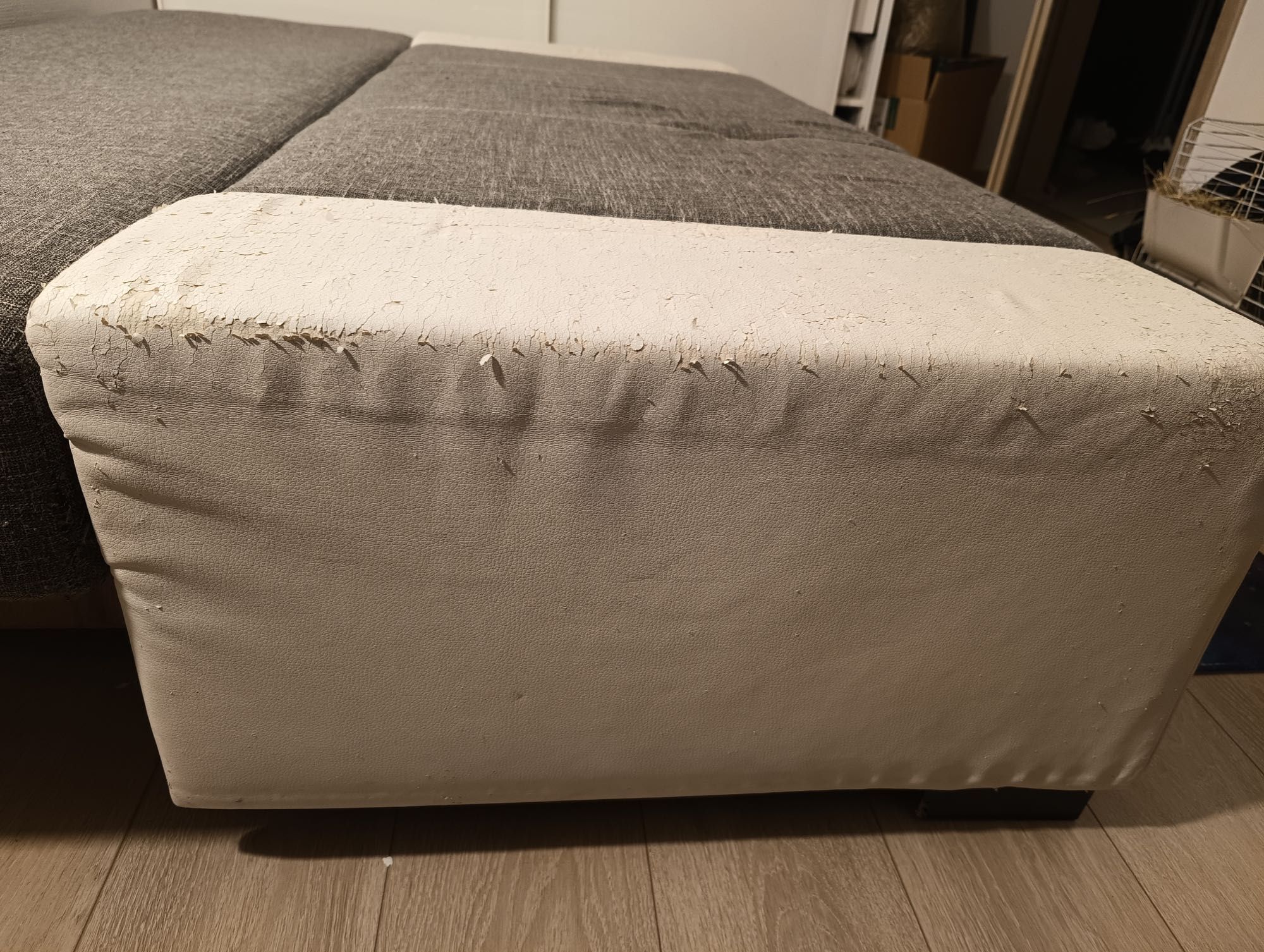 ZA DARMO! Sofa rozkładana szaro-biała 200x90