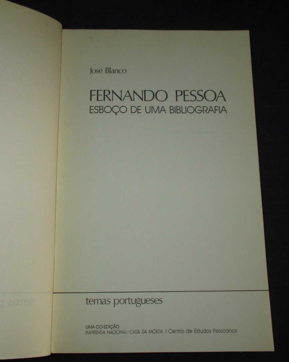 Livro Fernando Pessoa Esboço de uma Bibliografia José Blanco