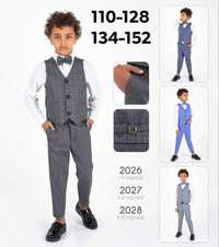 Elegancki garnitur komplet kratka grafit dla chłopca 6 lat