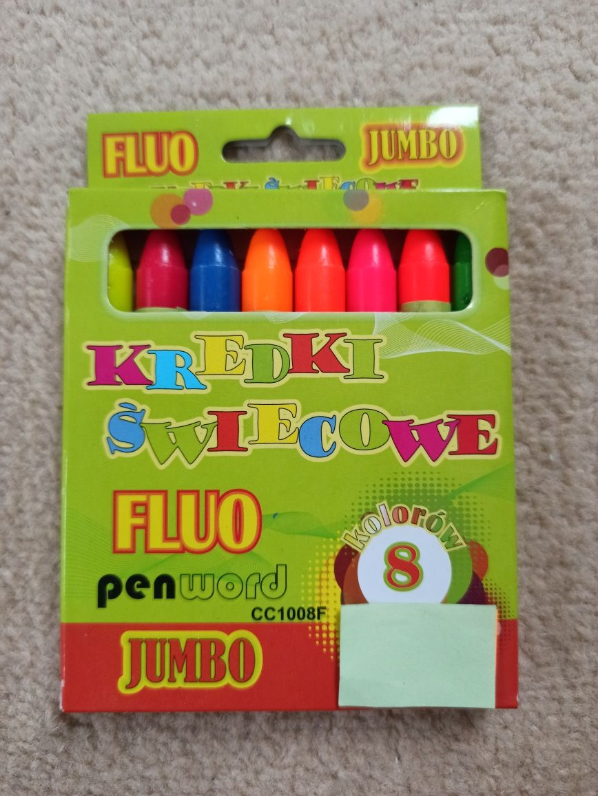 Kredki świeciwe Fluo Jumbo 8 kolorów