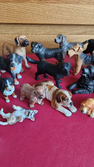 Zestaw 25x Schleich psy westie jamnik beagle jack nowofunland cocker