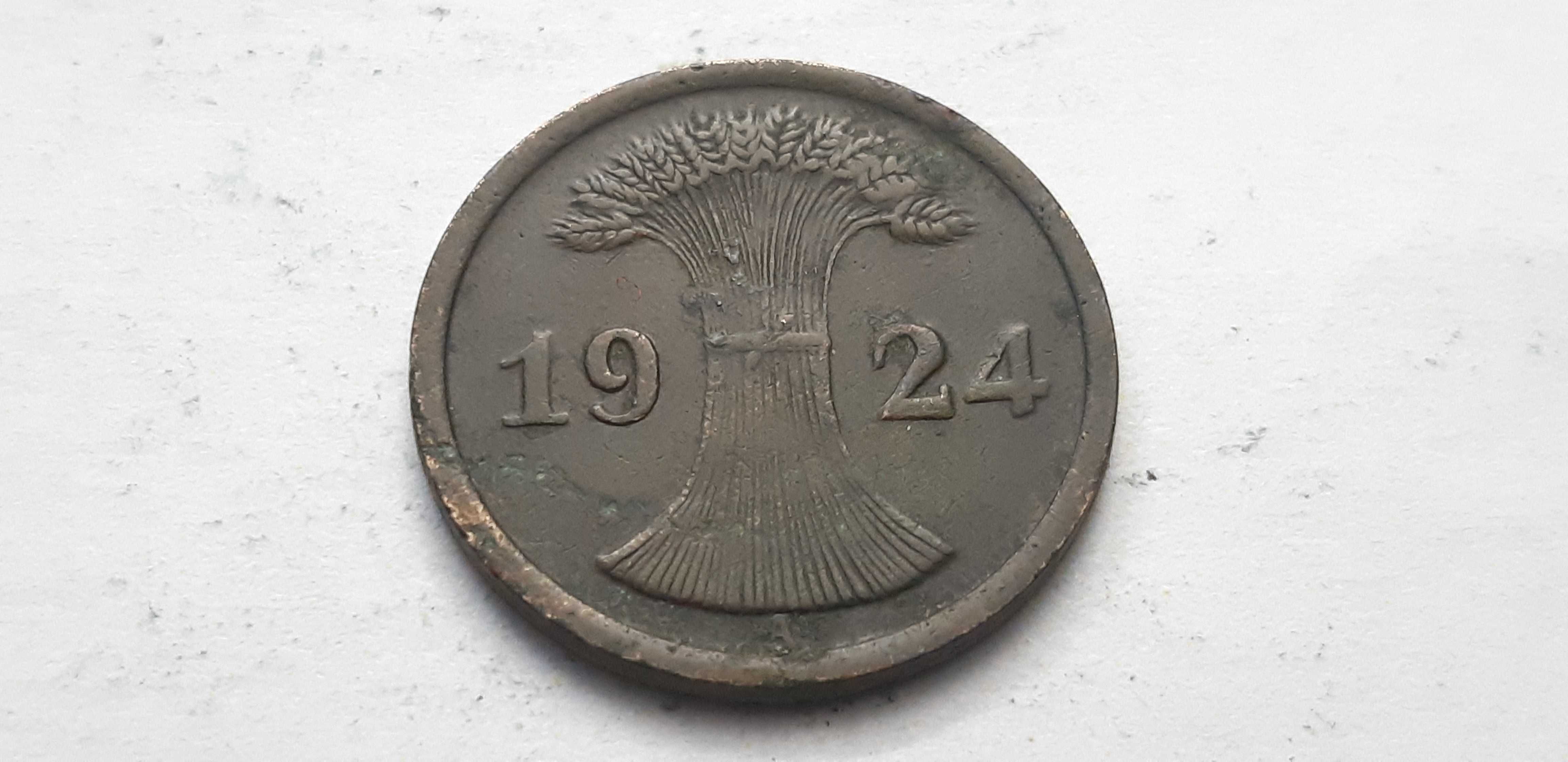 Niemcy Republika Weimarska - 2 fenig, pfennig 1924 - mennica A