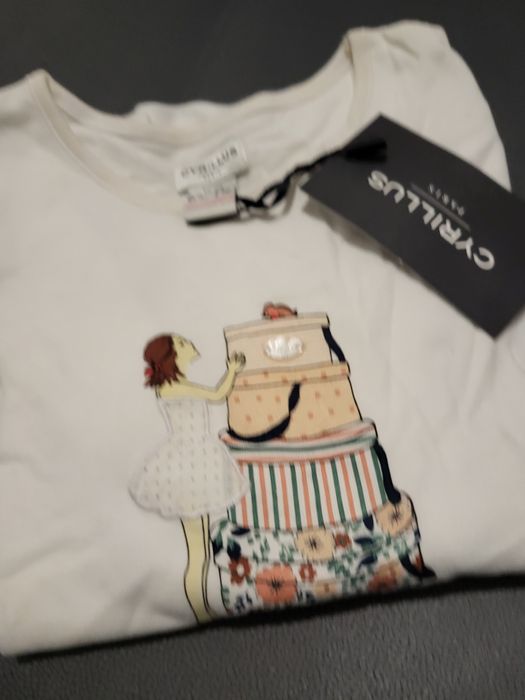 Camisola branca de menina da marca " Cyrillus"'- Tamanho 3-4 anos
