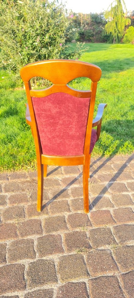 Krzesło drewniane, lite drewno, tapicerowane, dostępne 12 sztuk