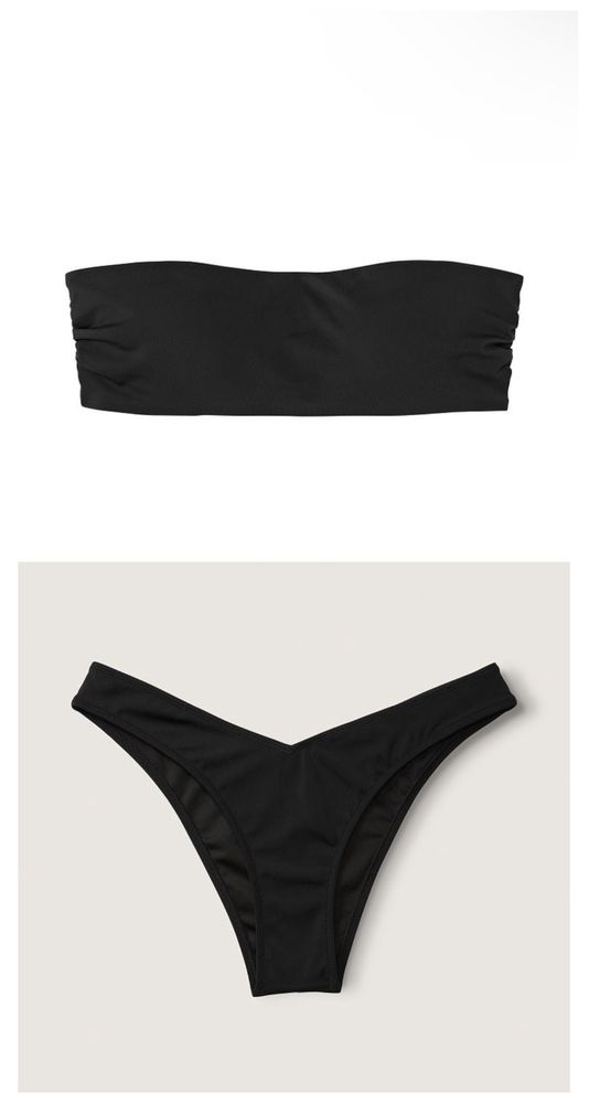 Купальник Victorias secret Виктория сикрет pink чёрный