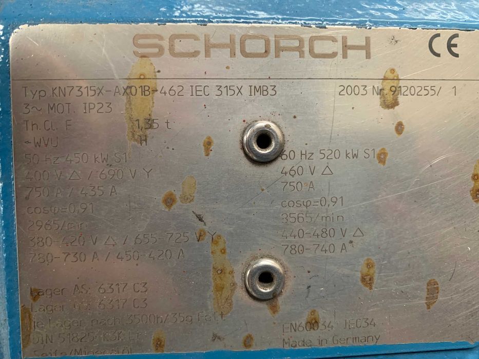 Silnik elektryczny 450 kW 2980 obr/min