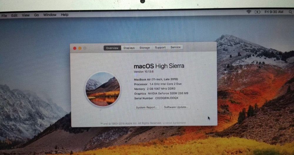 Apple MacBook Air 11 2010 A1370 плата метеринская