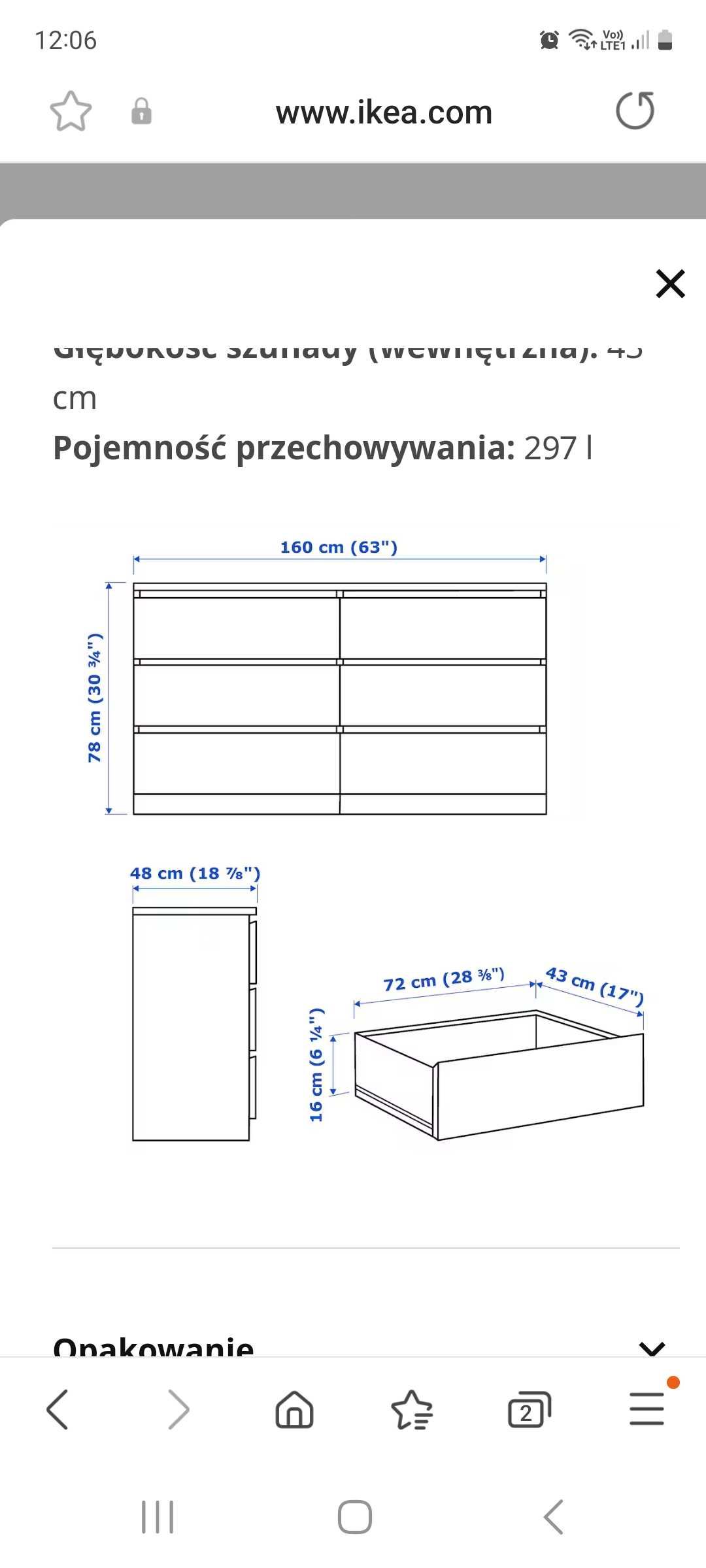 Komoda IKEA MALM 6 szuflad