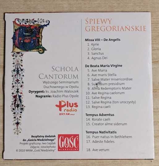 Śpiewy Gregoriańskie - wykonawca: Schola Cantorum