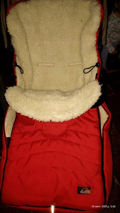 Зимовий чохол конверт футмуф в коляску + муфти рукавиці