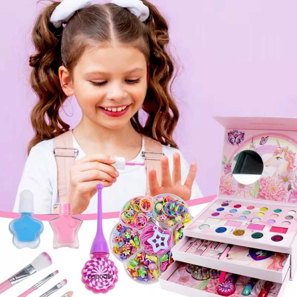 Zestaw do makijażu kosmetyki w kuferku makeup dla dzieci jednorożec