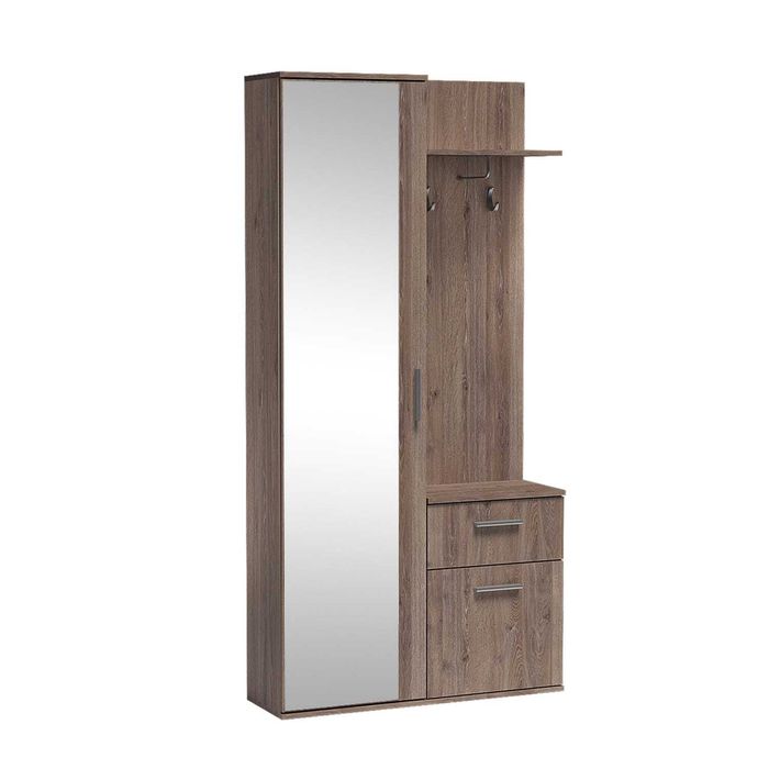 Nowoczesna garderoba z lustem i szafką na buty