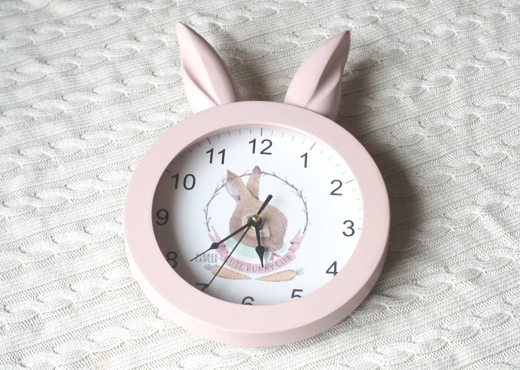Zegar ścienny królik różowy skandynawski