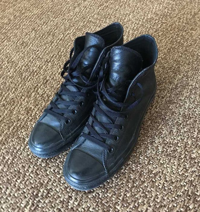 Ténis Converse em pele pretos - tamanho 44,5