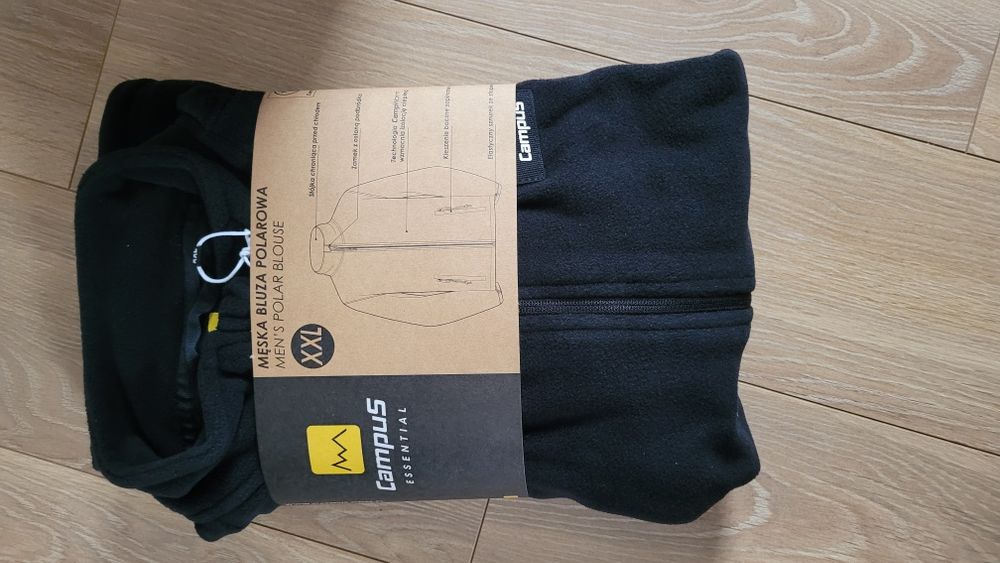 Bluza polarowa / polar męski rozmiar XXL Campus Essential czarny nowy