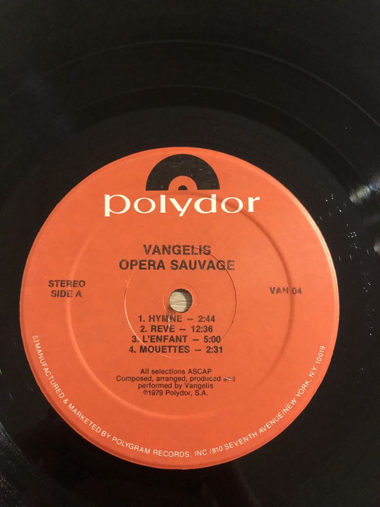 Vangelis Opera Sauvage USA EX+++