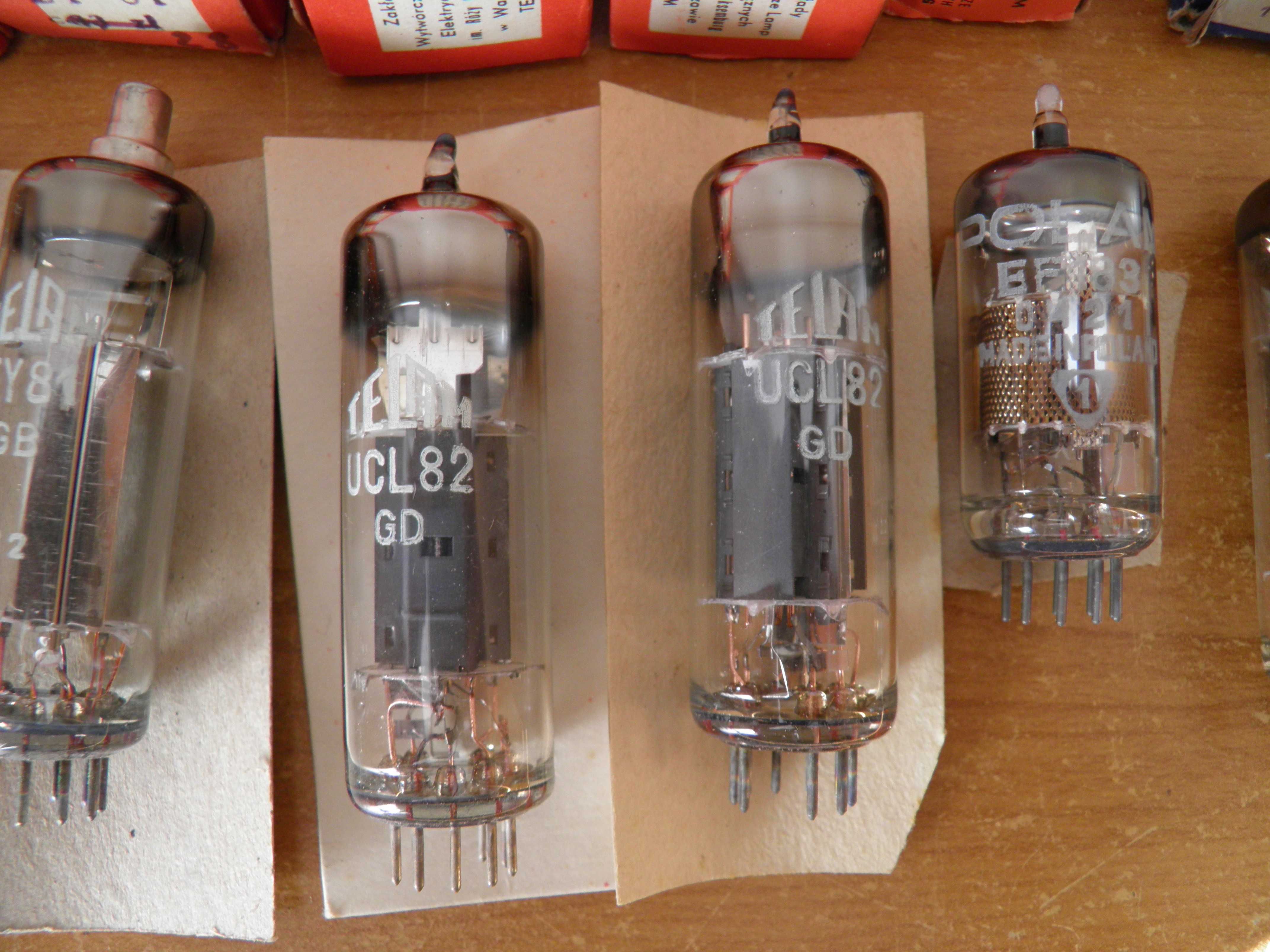 Lampy elektronowe zestaw UCL82, EY81, EF183, PCL805 Telam Polam