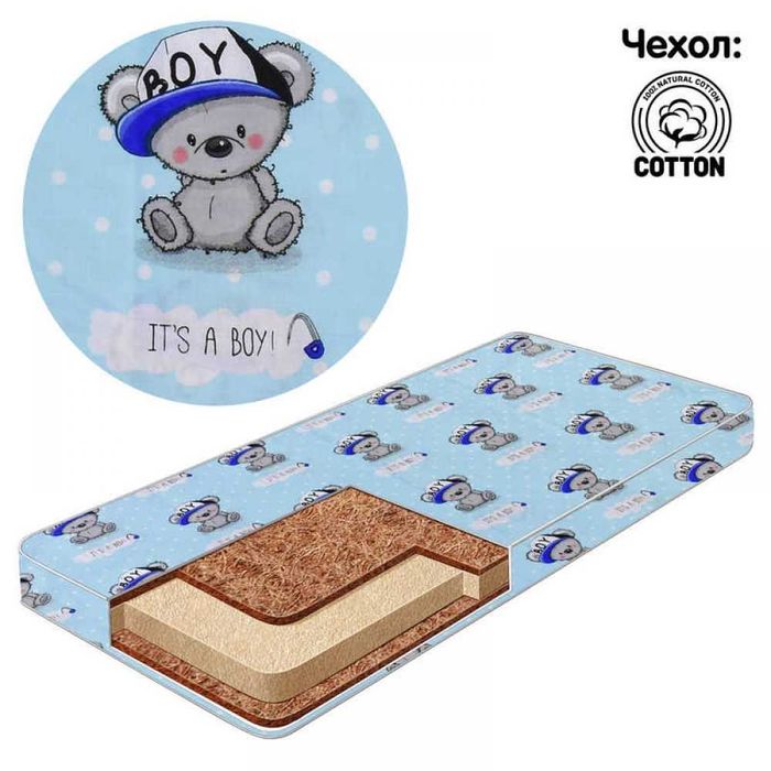 Дитячий кокосовий ортопедичний матрац у ліжечко 120*60 висота 7 см