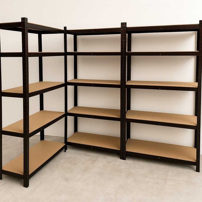 Стелаж 180×90×40 з МДФ полицями, чорний або оцинкований. Є різні!