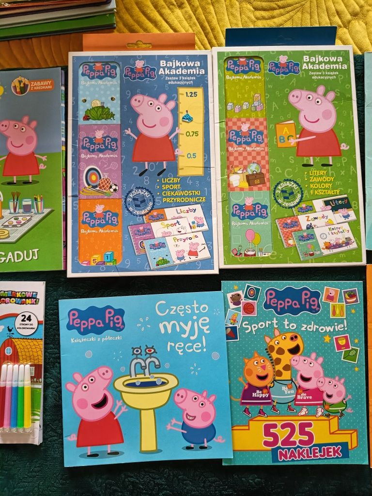Zestaw kolorowanka kolorowanki świnka peppa naklejki