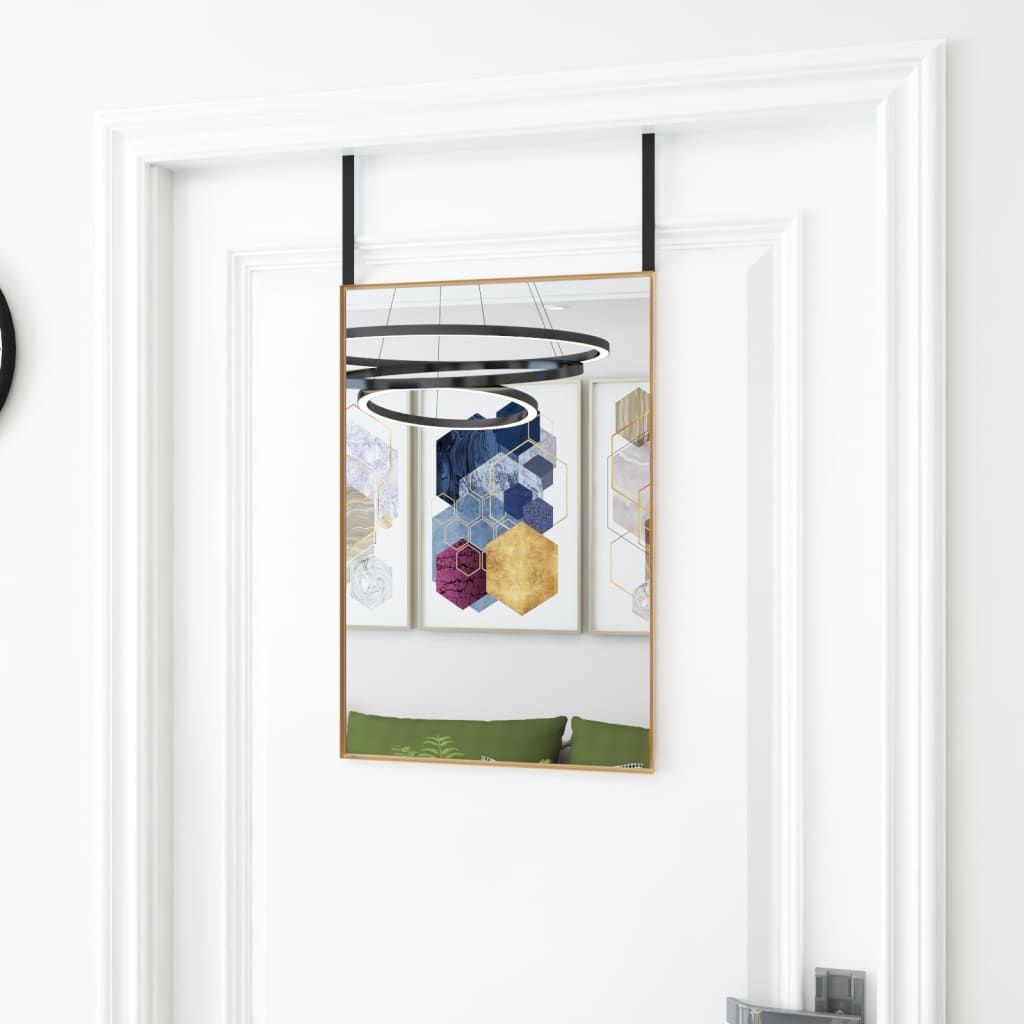Vidaxl Lustro Na Drzwi, Złote, 40X60 Cm, Szkło I Aluminium