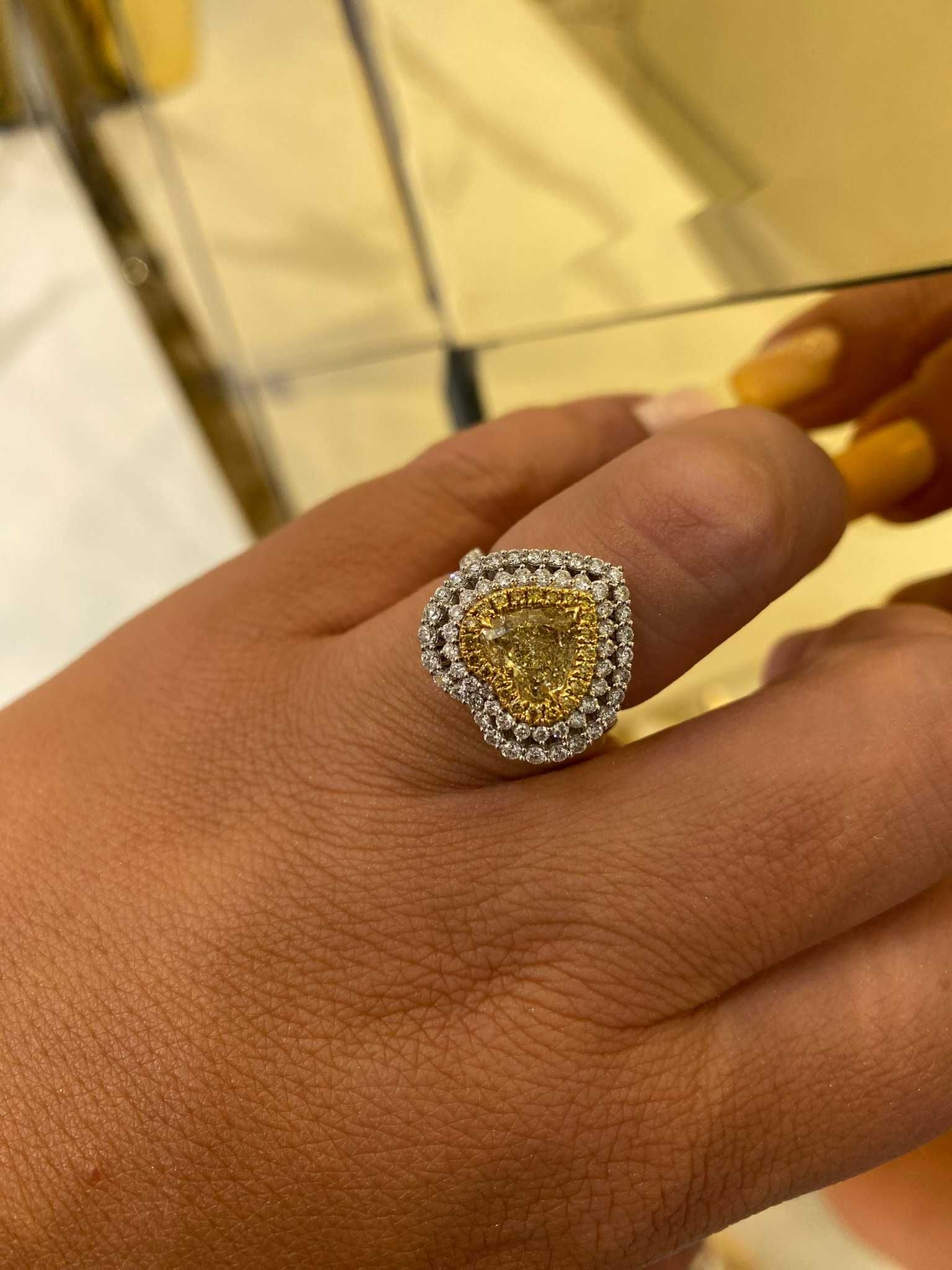 Pierścionek Serce diamenty 2.42 CT SI HRD