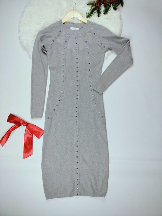 Damska szara sukienka ołówkowa w rozmiarze M 38 wiskoza