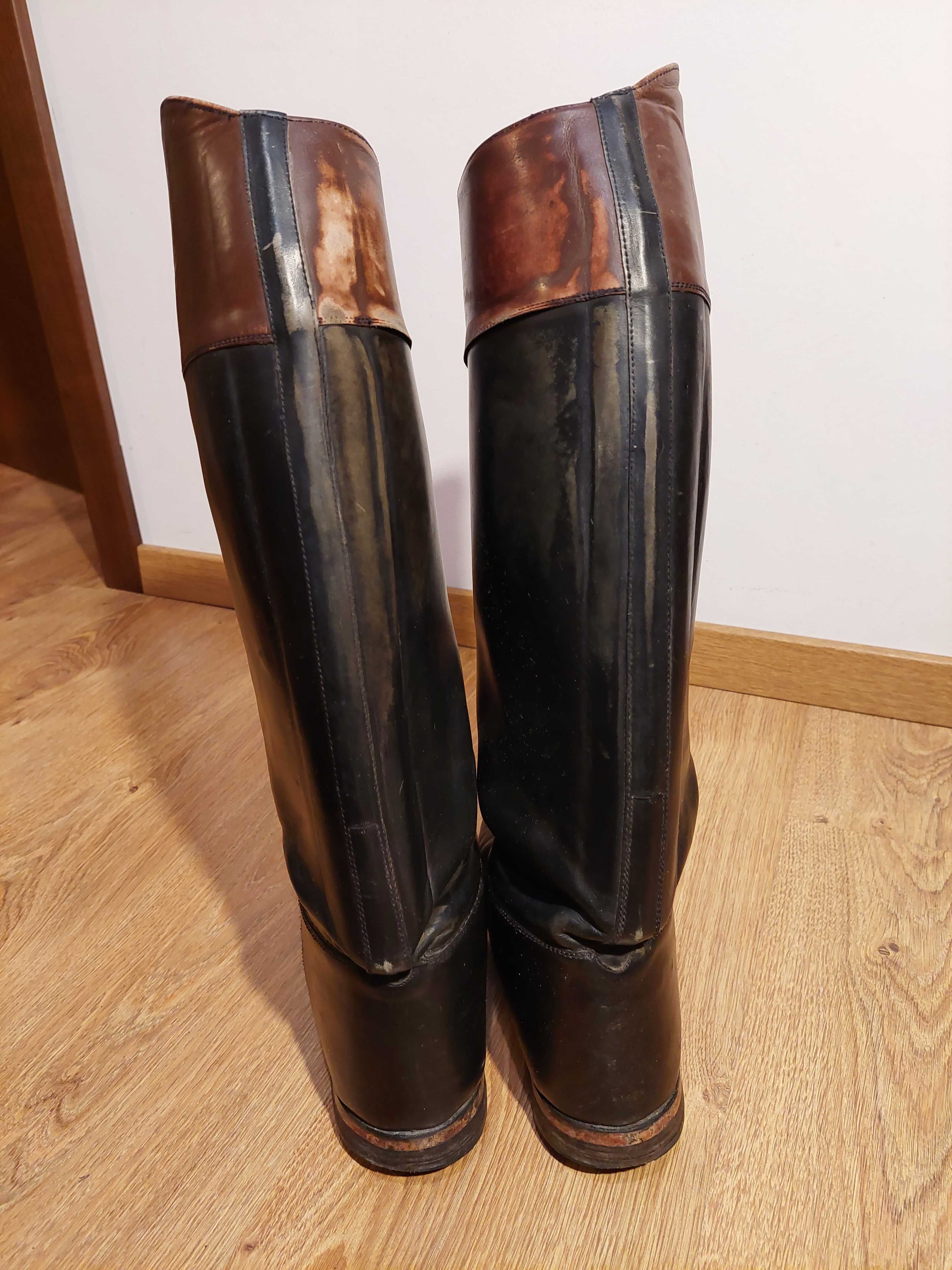 Skórzane buty jeździeckie oficerki r. 38/38,5