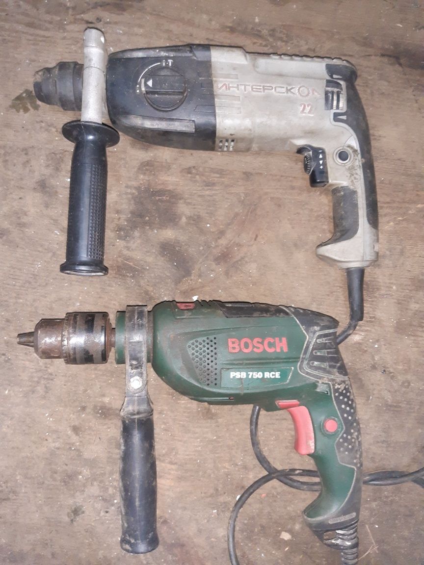 Дрель Bosch PSB750 перфератор Интерскол П-22/620ЄР  Makita HR2230