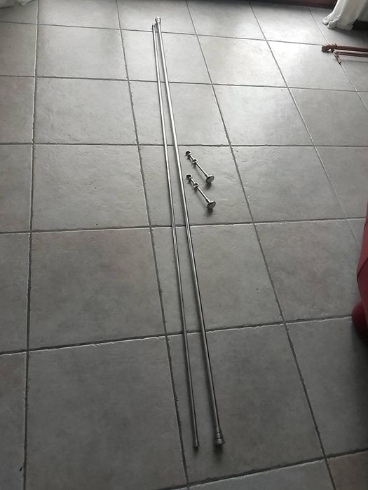 Karnisz podwójny srebrny 250 cm