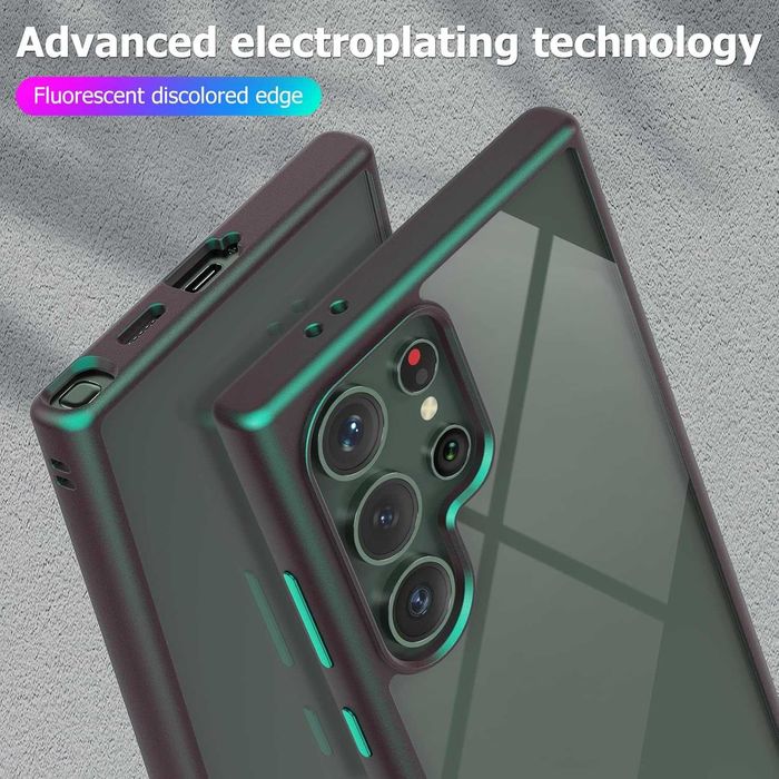 MATEPROX etui do Samsung Galaxy S23 Ultra bezbarwne zielona ramka