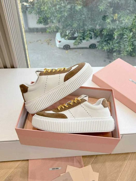 MIU MIU Sneakersy, trampki, tenisówki, buty, skora