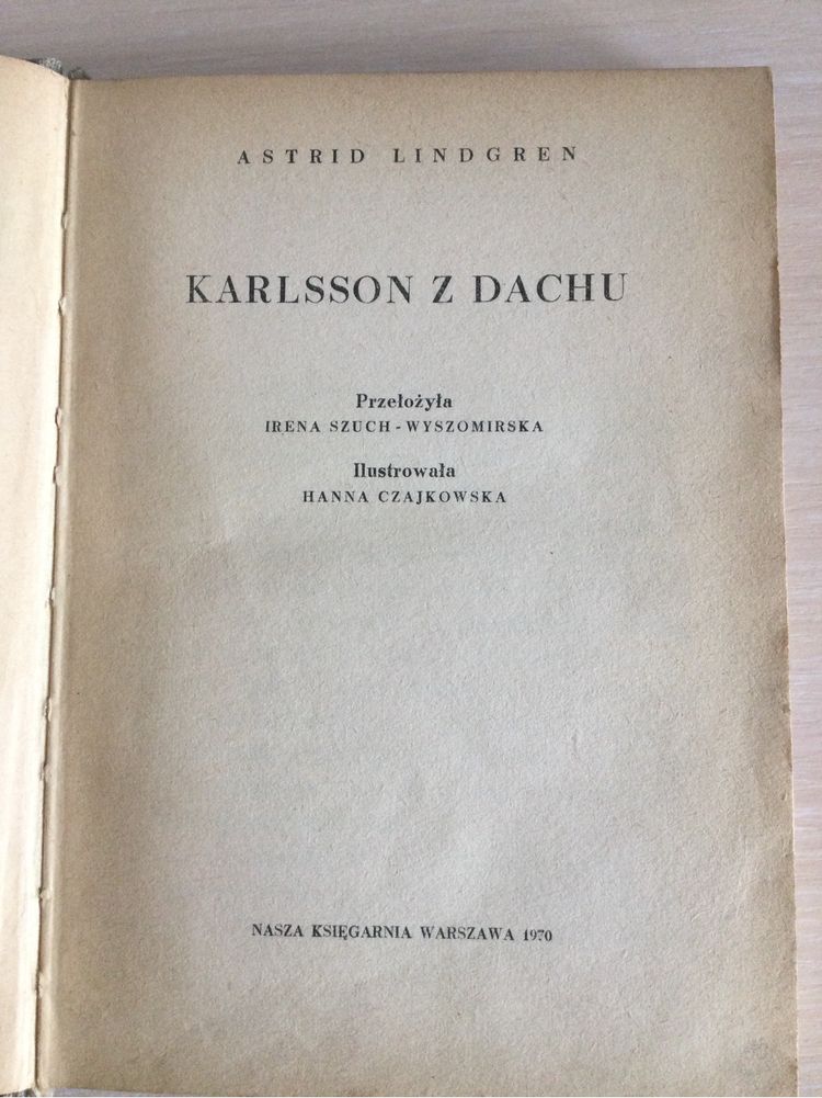 PRL książka dla dzieci Karlsson z Dachu  NK twarda oprawa 1970