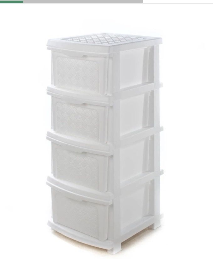 Белый пласмассовый комод,шкафчик,тумбочка на 4 ящика